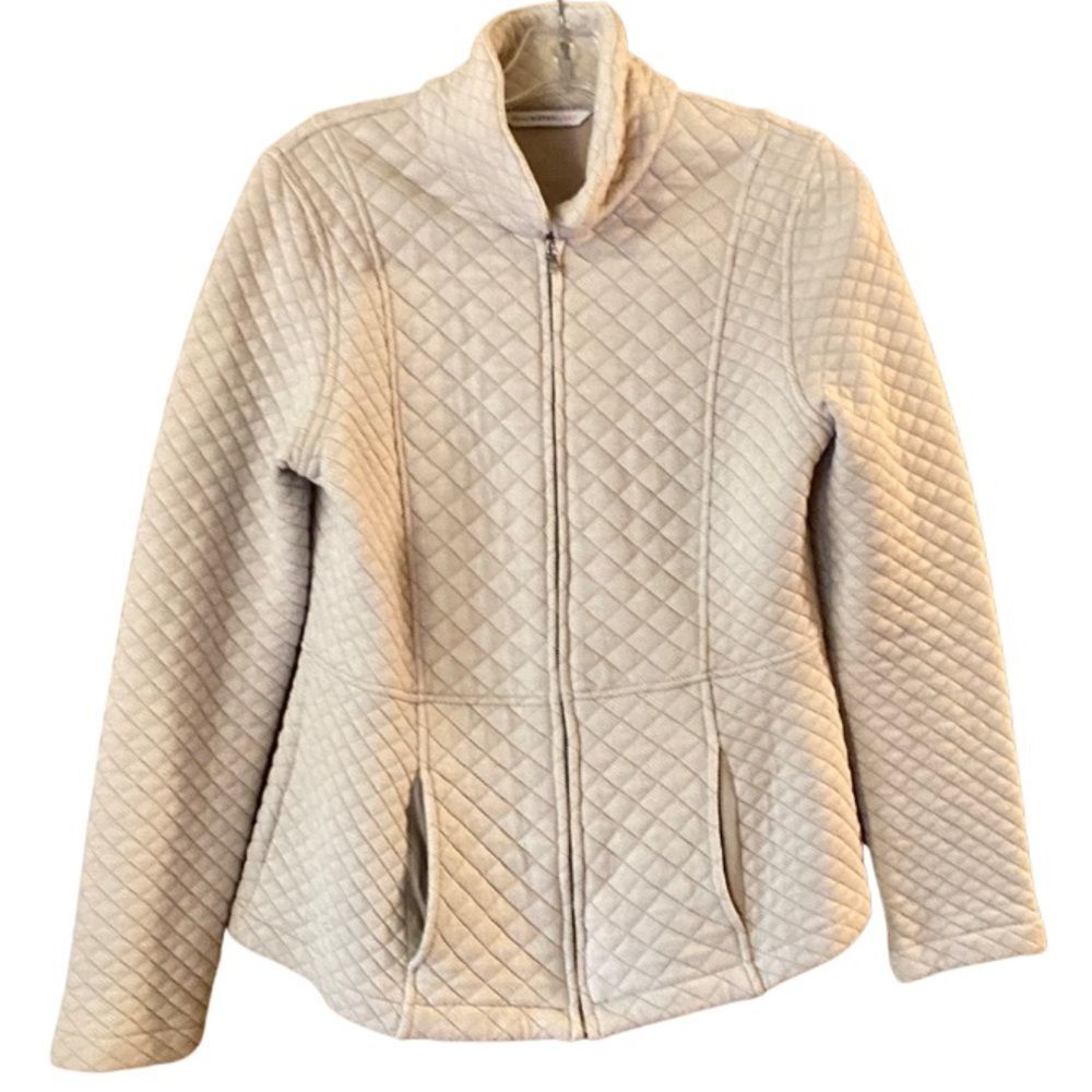 Women’s Size Small Isaac Mizrahi Cream Quilted Jacket